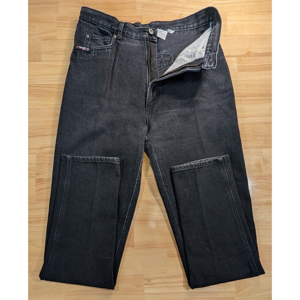 Lone Star Blaze Mens Vintage Black Acid Wash Western High Rise Jeans 32x36 Star View 2